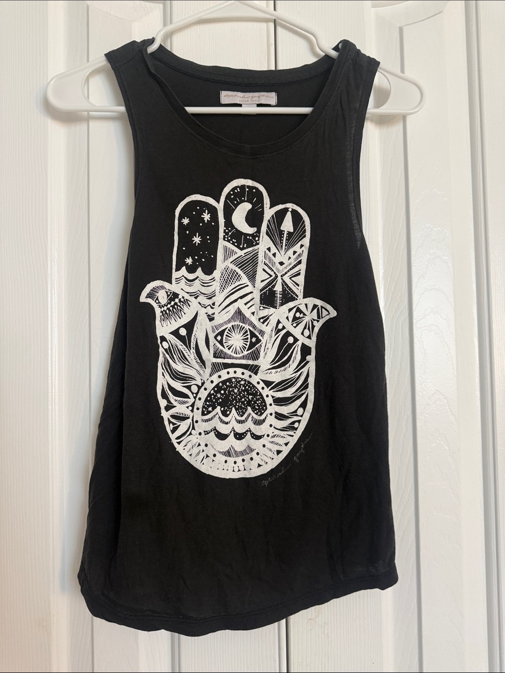 Black Graphic Hamsa Tank Top - spiritual gangster XS